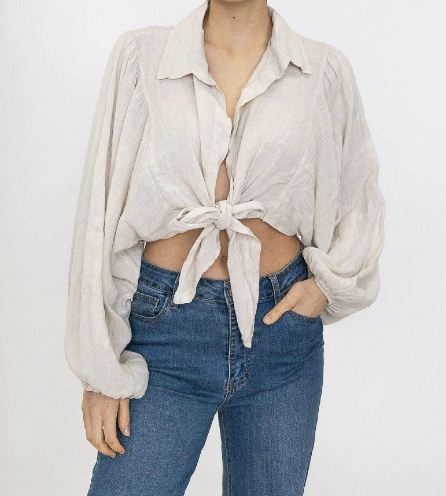 100% Linen Wrap Top