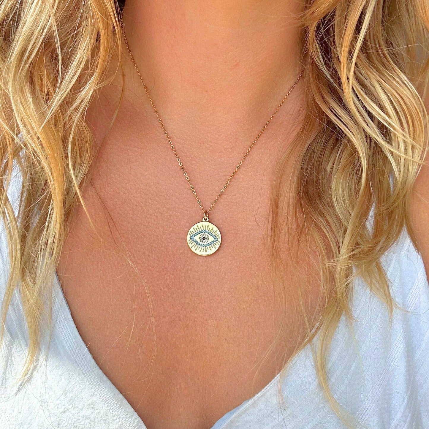 Shimmering Evil Eye Necklace
