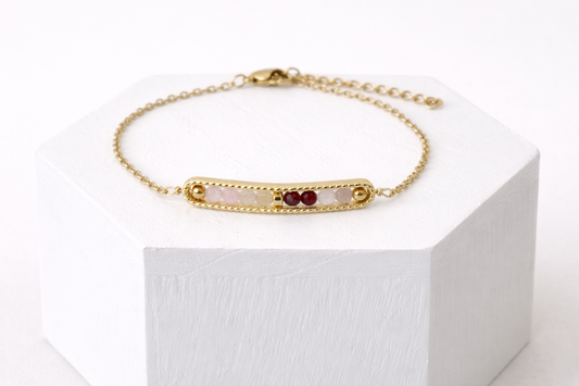 Harmony Crystal Bar Bracelet – Citrine & Amethyst