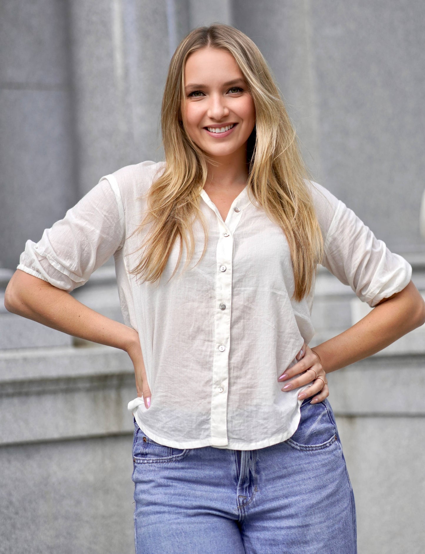 Amalie Solid Cotton Top White