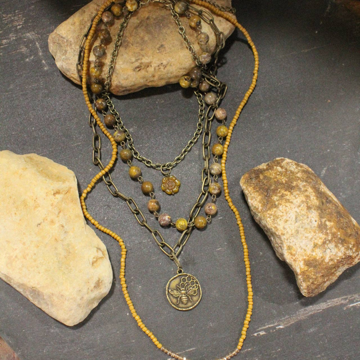 Stung By A Bee Layered Necklace Set