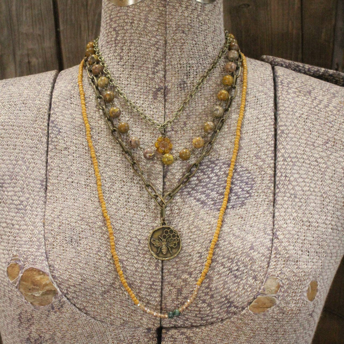 Stung By A Bee Layered Necklace Set