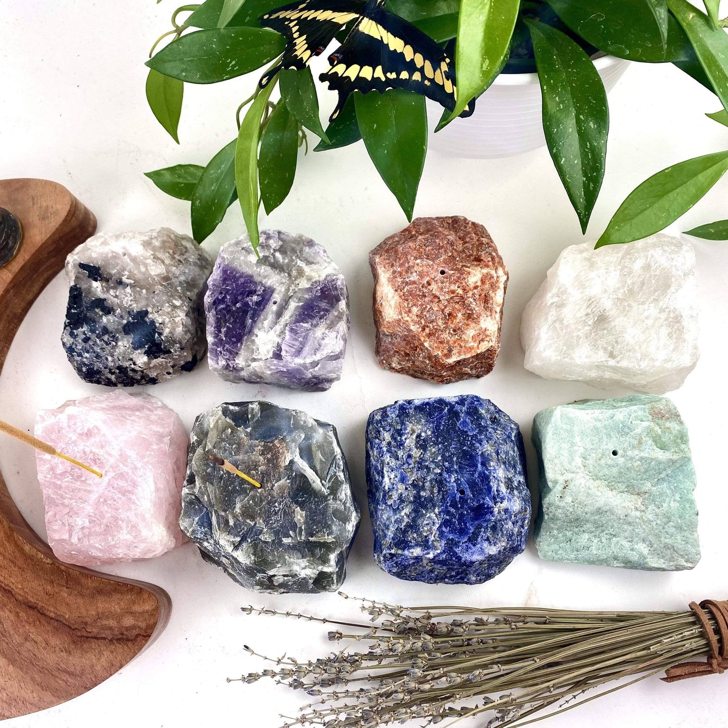 Rough Stone Crystal Incense Holder