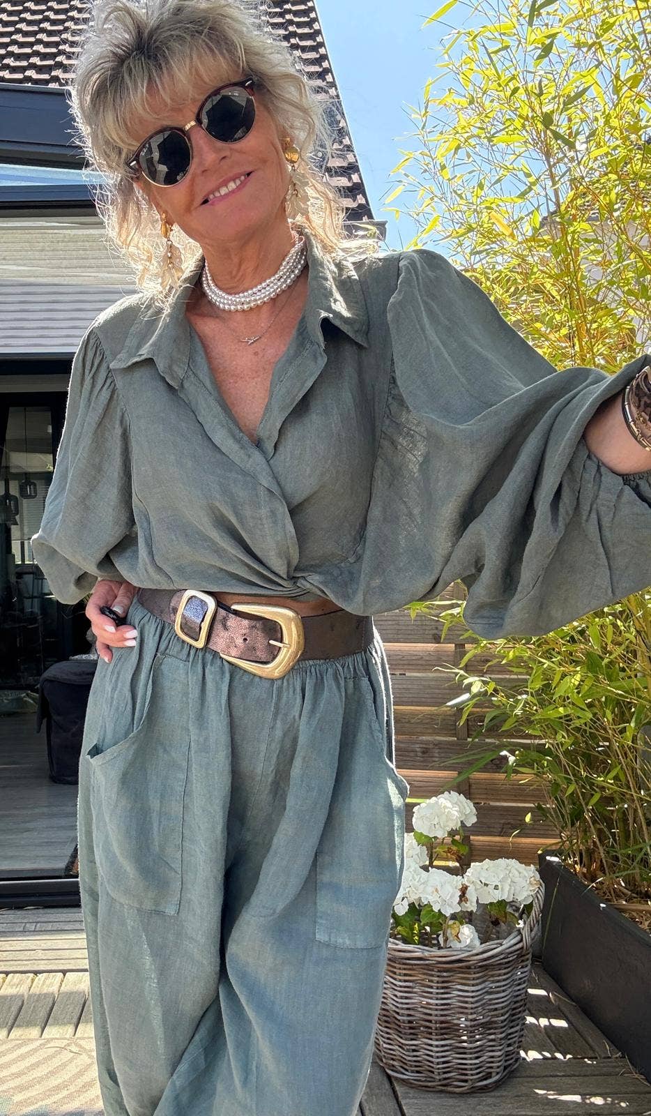 100% Linen Wrap Top