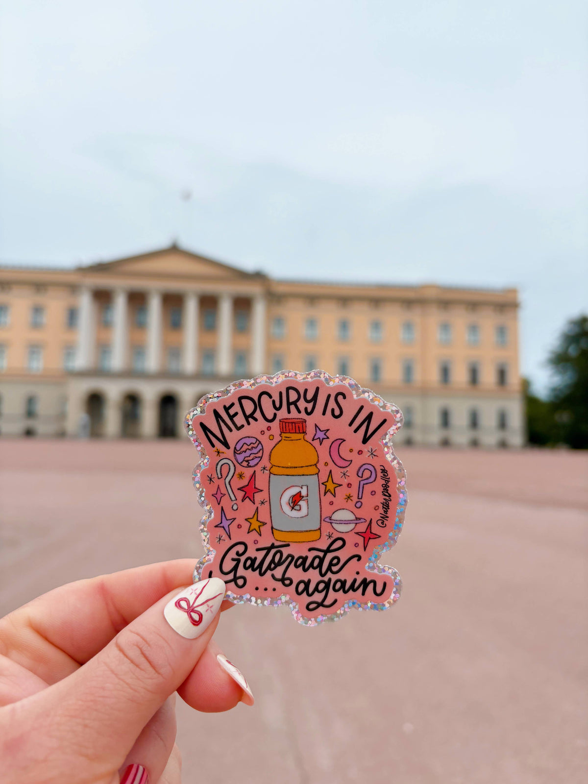 Mercury is in Gatorade Funny Retrograde Glitter Sticker