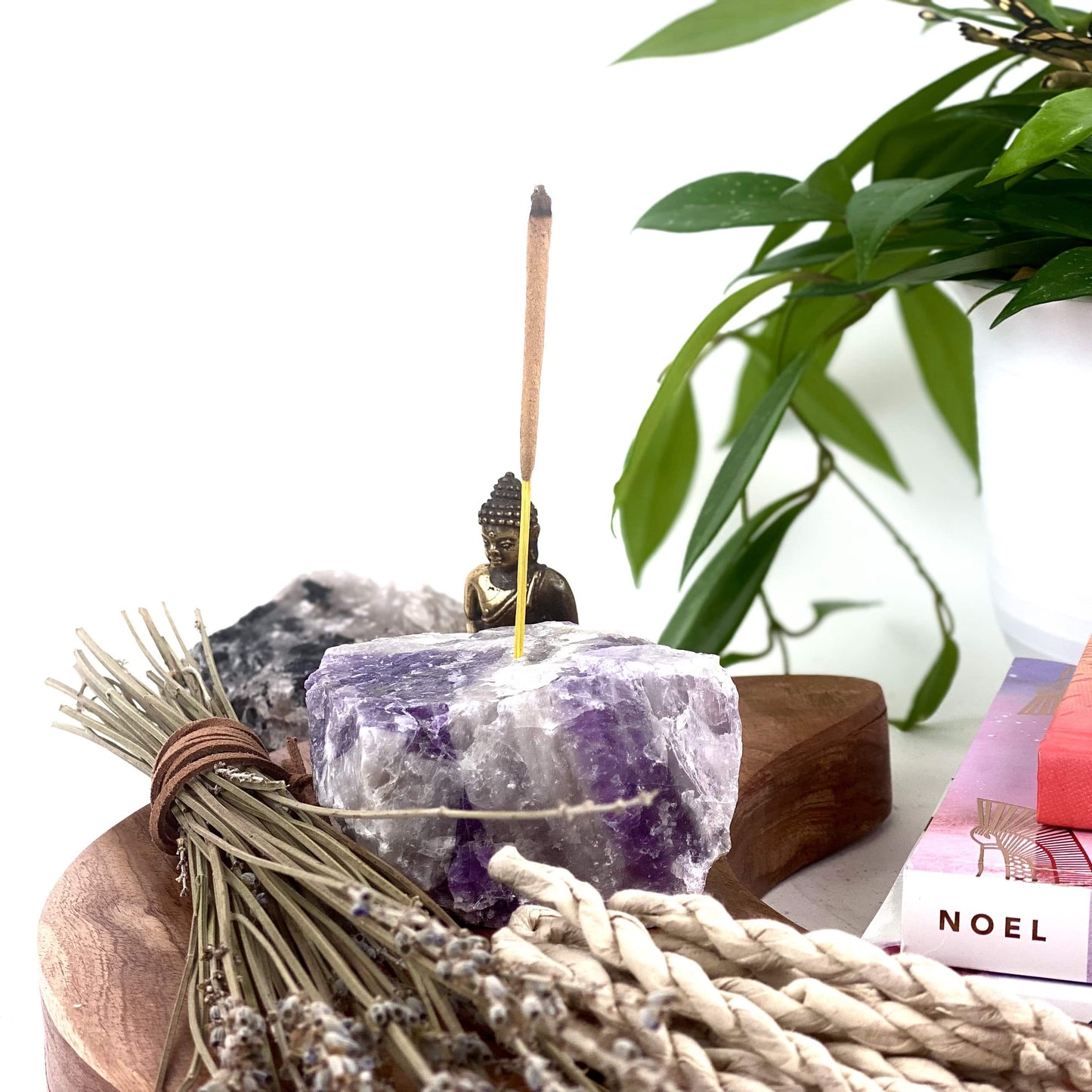 Rough Stone Crystal Incense Holder