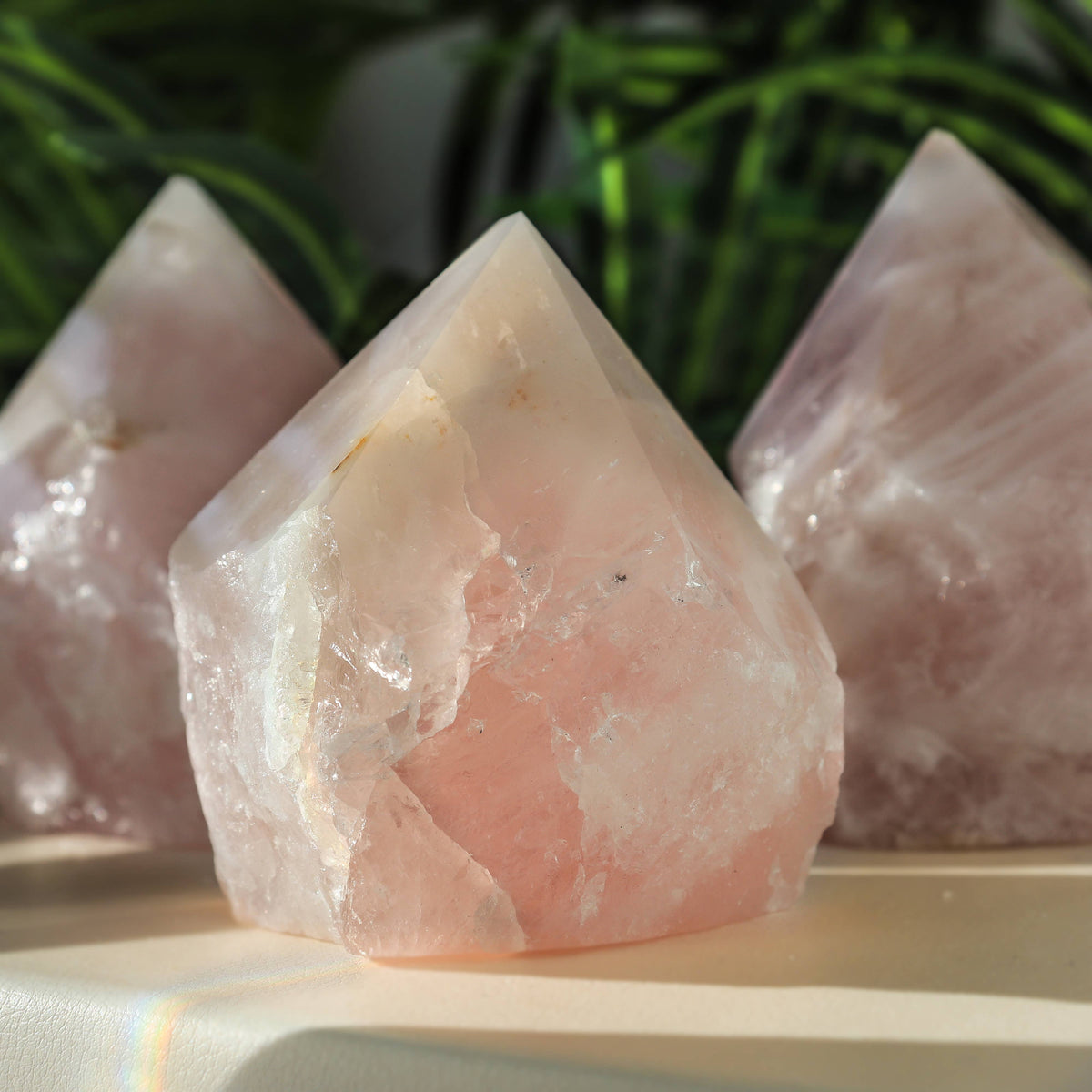 Rose Quartz Point Base Cut