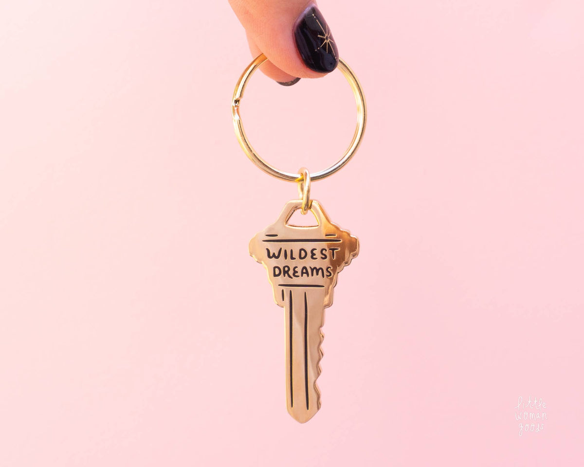 Wildest Dreams Keychain- Motivational Enamel Metal Bag Charm