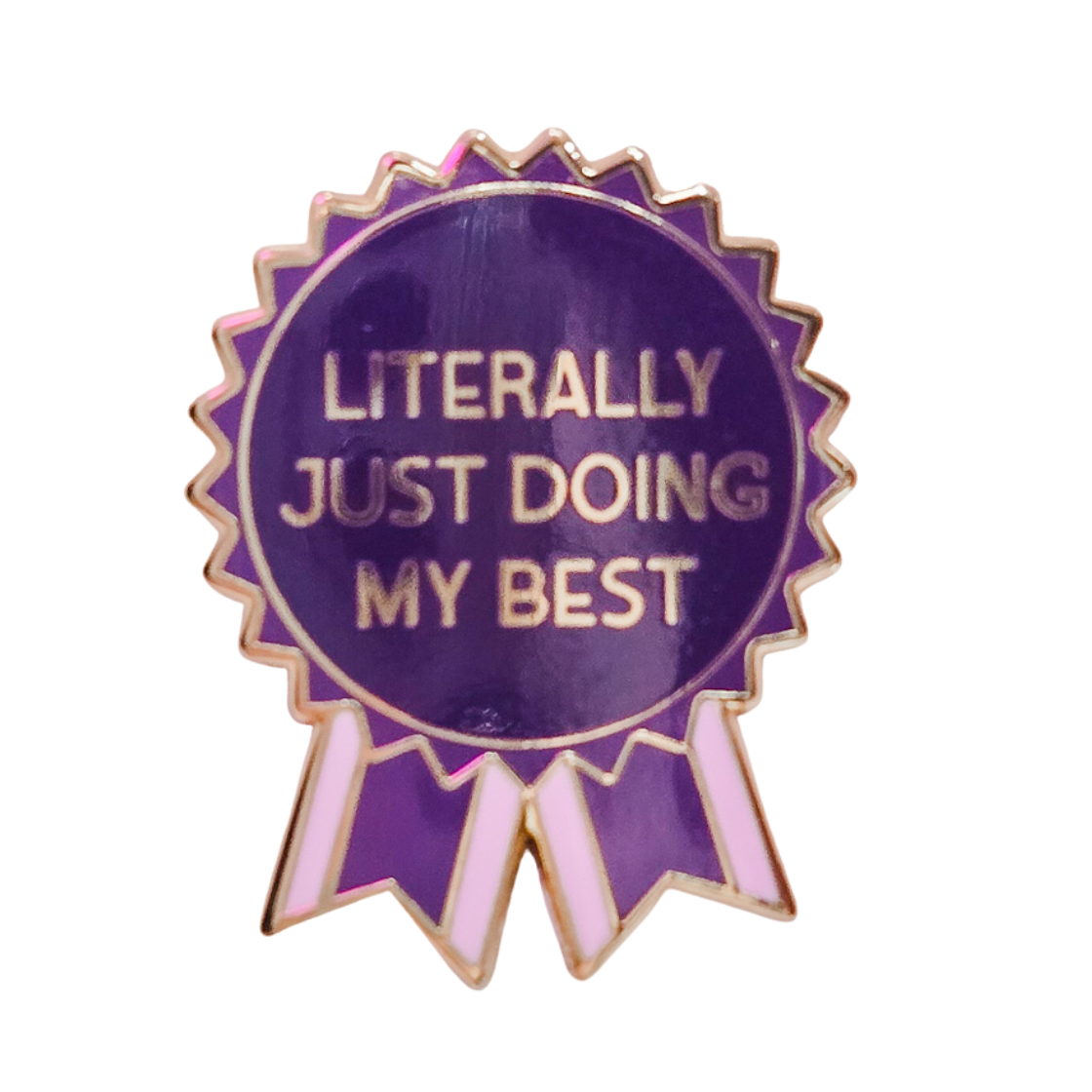 Pin: Just Doing My Best — Funny Whimsical Ribbon Award