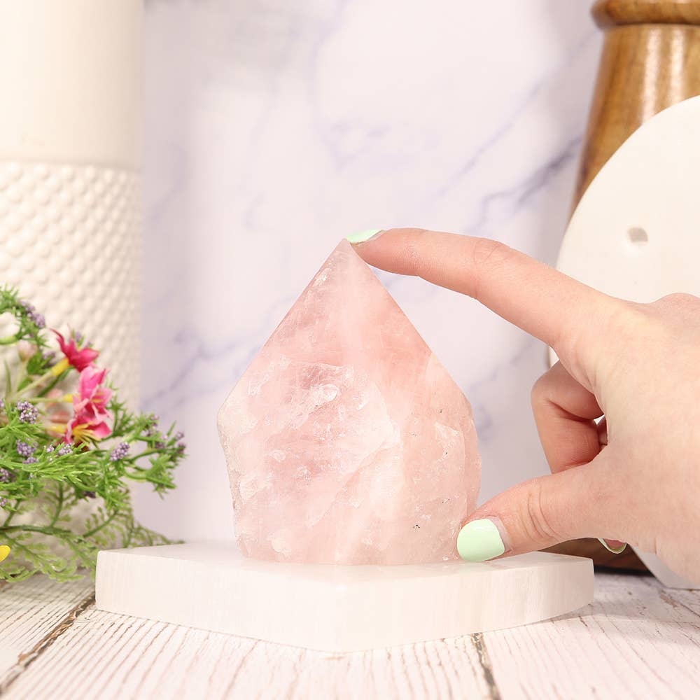 Rose Quartz Point Base Cut