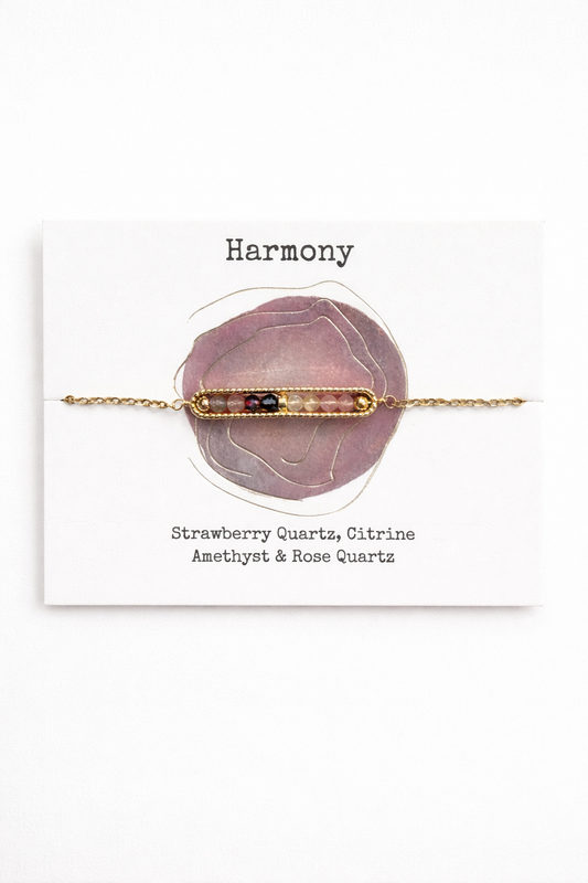 Harmony Crystal Bar Bracelet – Citrine & Amethyst