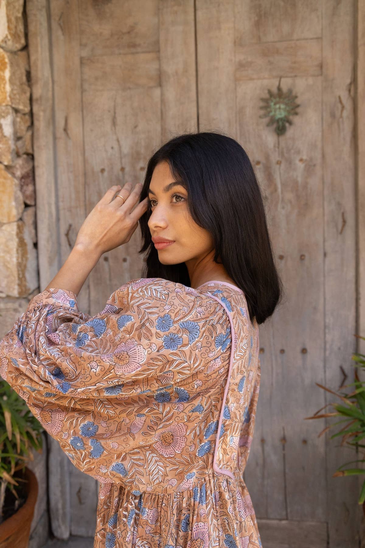 Women's Block Printed Cotton Mini Dress (Zoha)