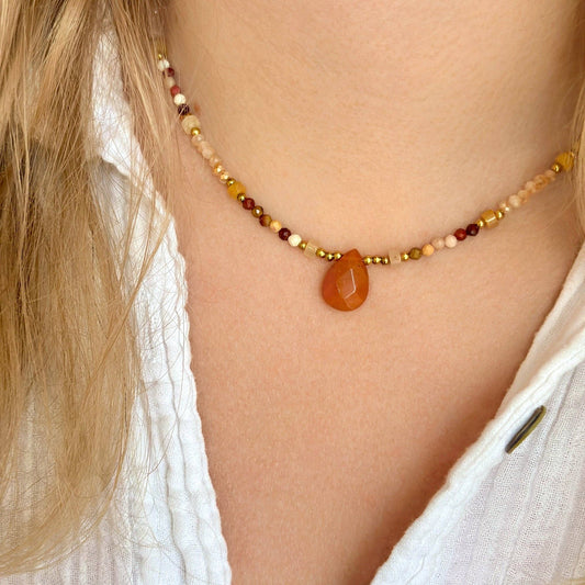 Orange Aventurine Sunroot Choker