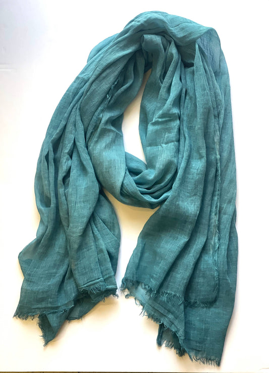 Stone Washed Cotton Scarf Teal