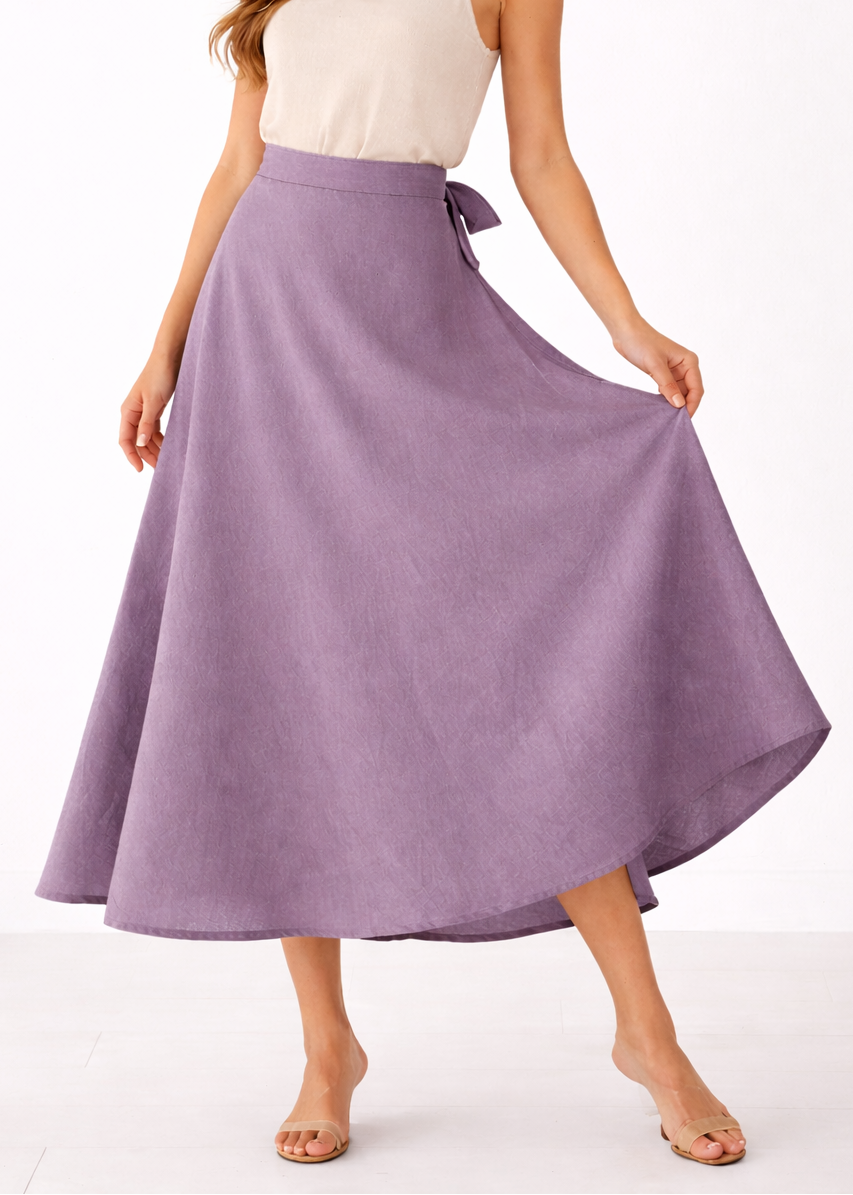 Organic Cotton Wrap Skirt (Lavender)