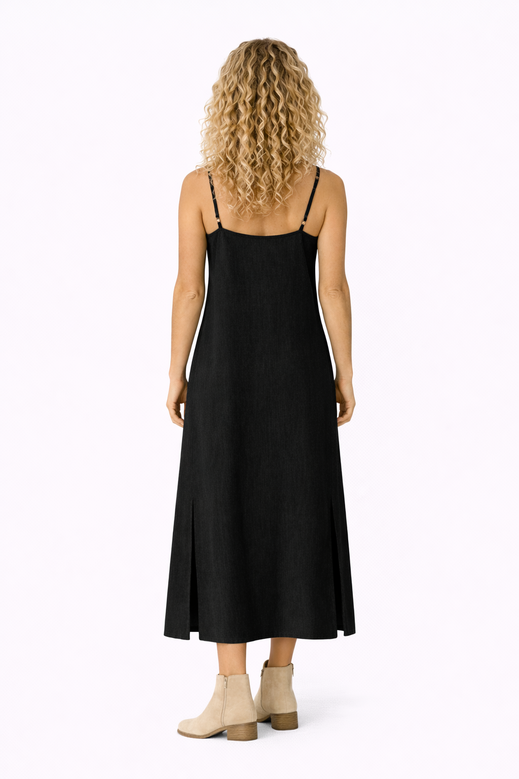 Organic Cotton Strap Dress (Black)