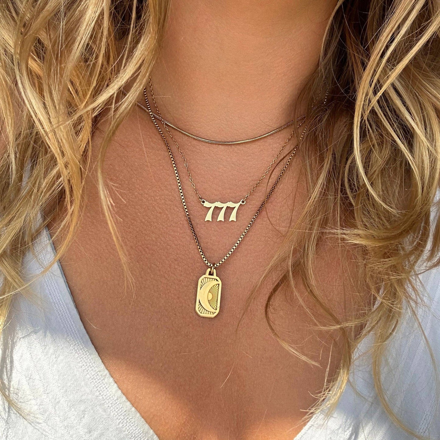 Crescent Moon Necklace – Celestial Boho Waterproof Jewelry