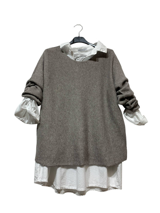 Seamless Round Neck 2-Piece Sweater | Multiple Color Options