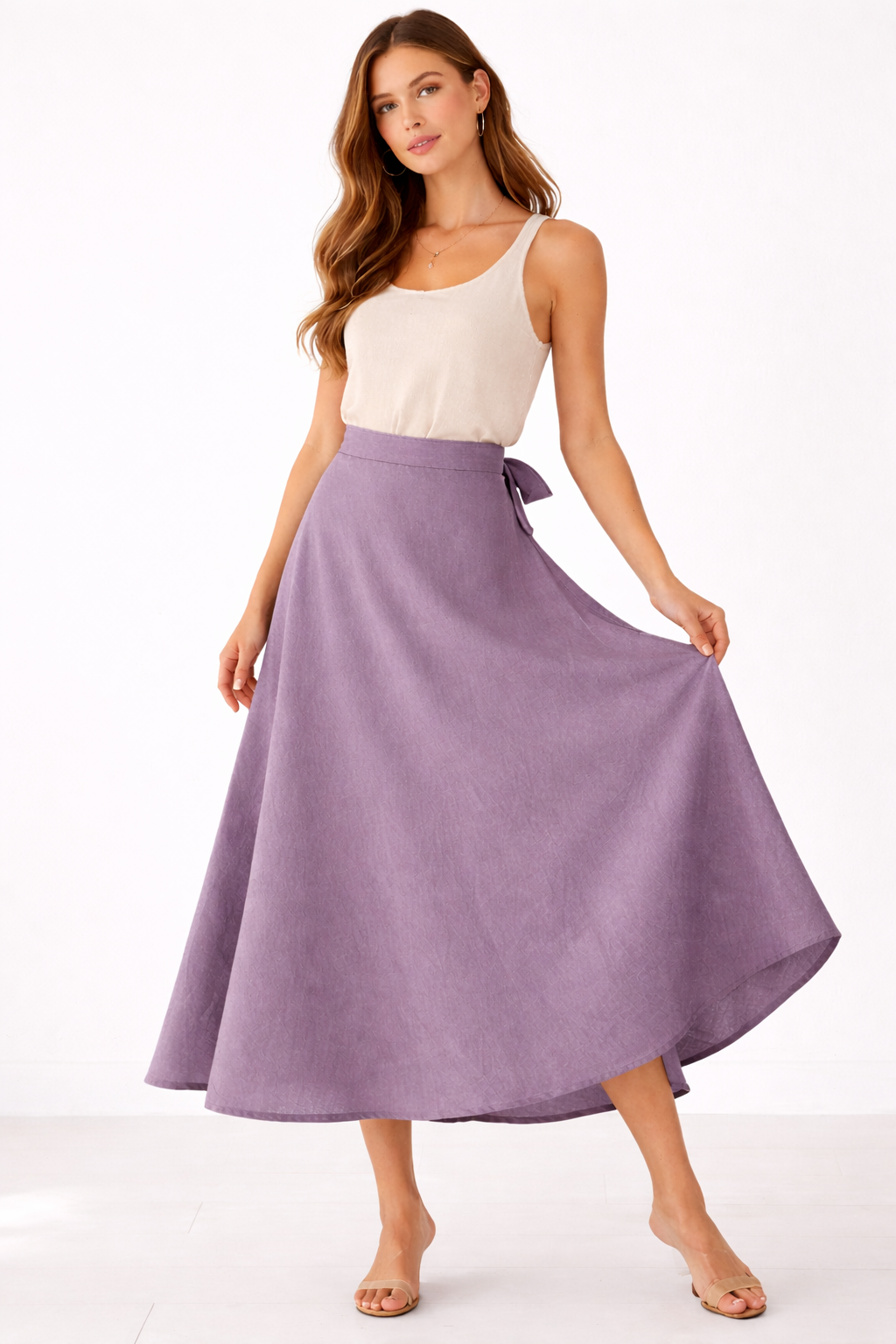 Organic Cotton Wrap Skirt (Lavender)