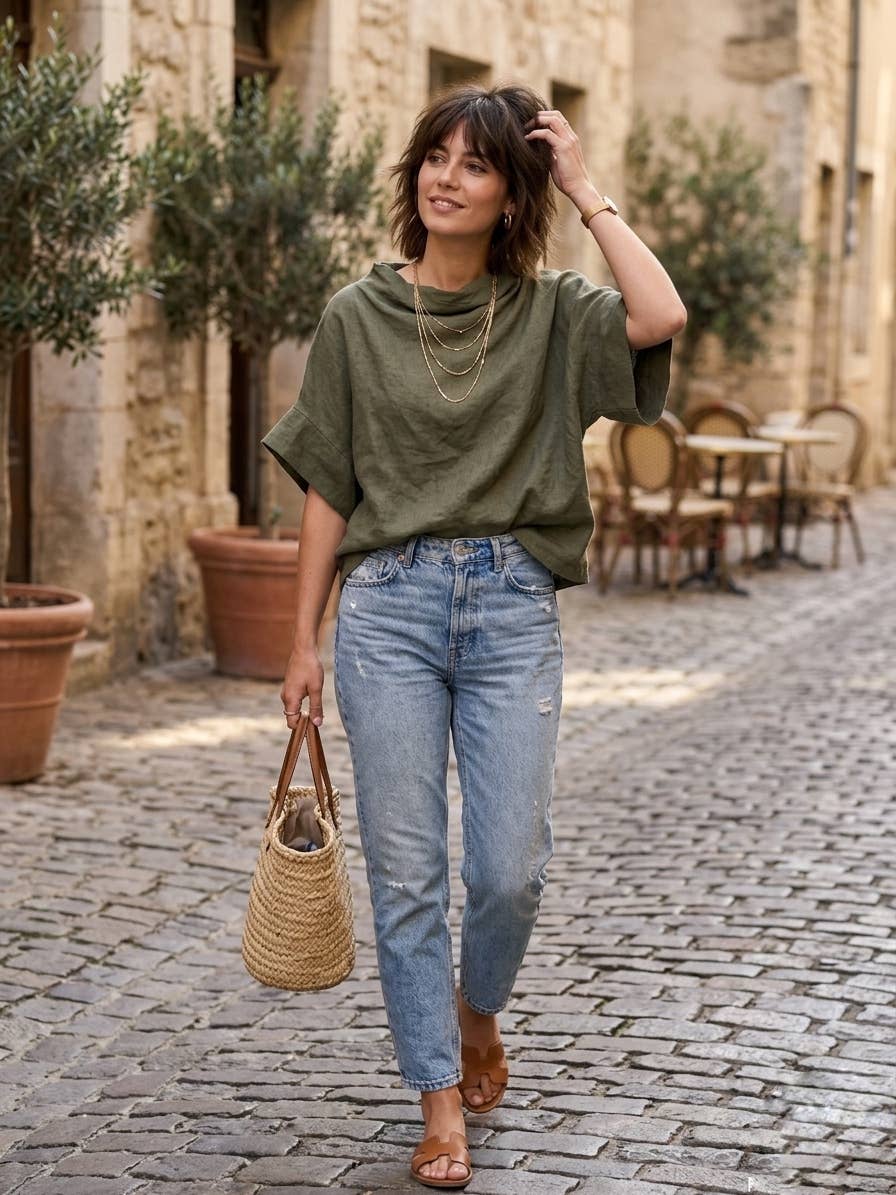 Bordeaux Linen Blouse