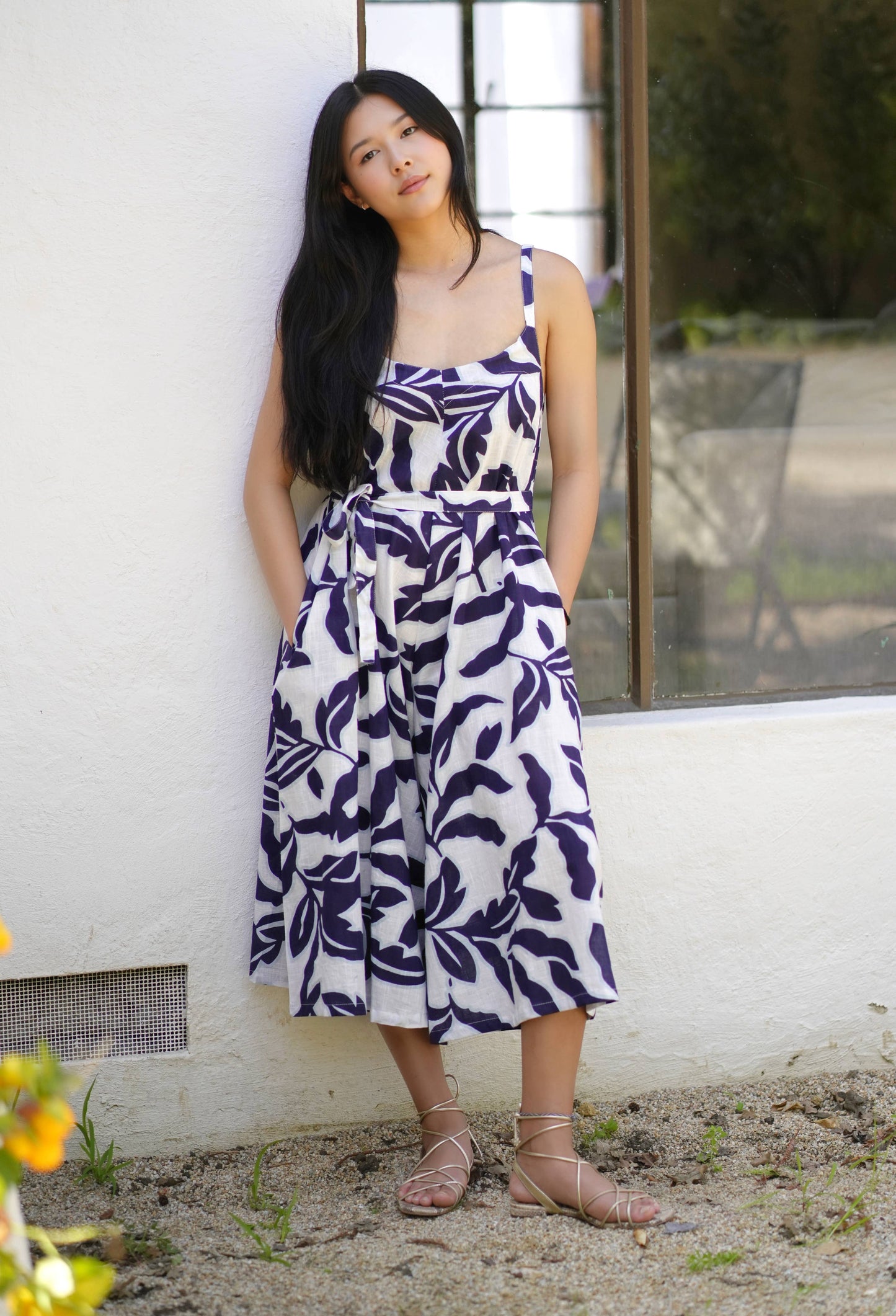 Adelia Jumpsuit White Navy