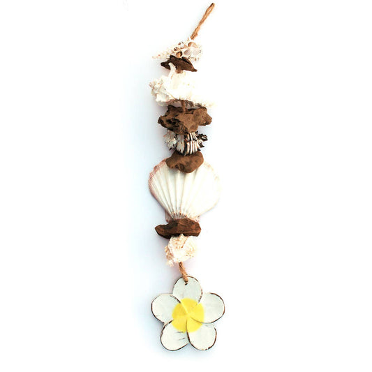 Tropical Flower Driftwood & Seashell Garland