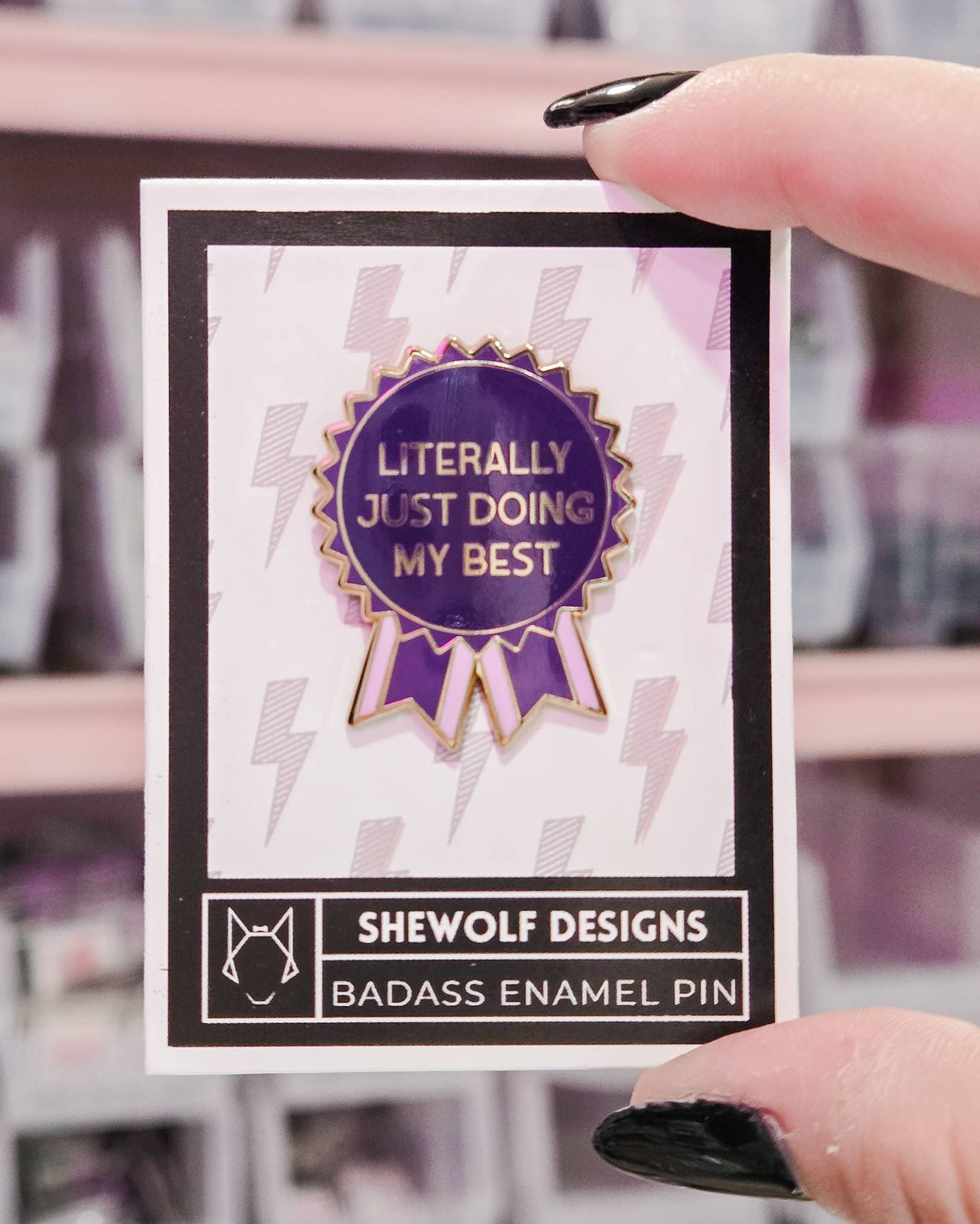 Pin: Just Doing My Best — Funny Whimsical Ribbon Award