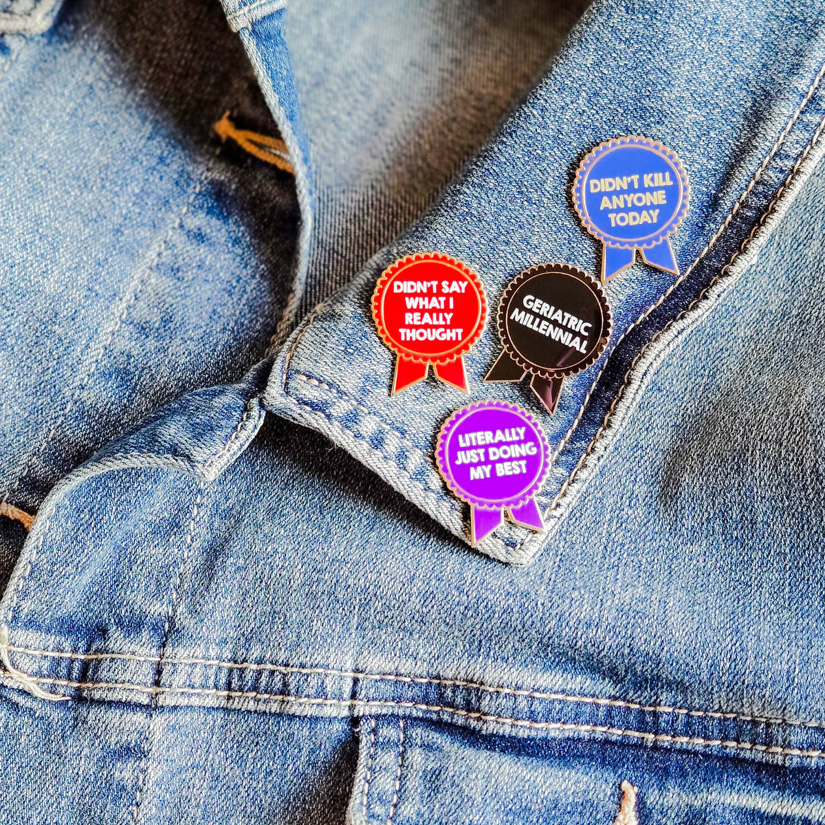 Pin: Just Doing My Best — Funny Whimsical Ribbon Award