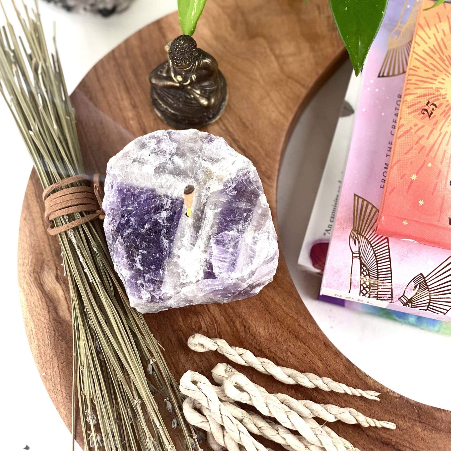 Rough Stone Crystal Incense Holder