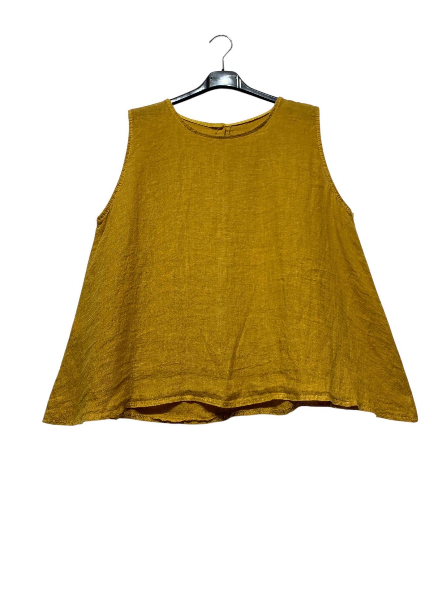 9925B REVERSIBLE VEST OR TOP, IN LINEN WITH MOTHER-OF-PEARL BUTTONS: GRIS FONCE