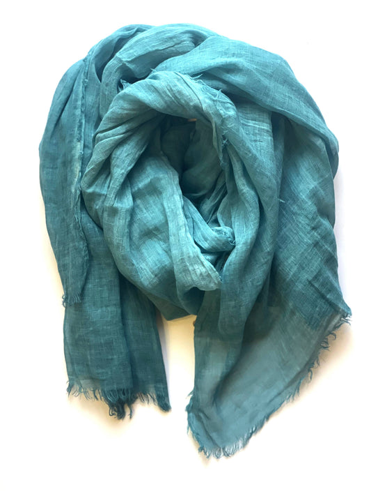 Stone Washed Cotton Scarf Teal