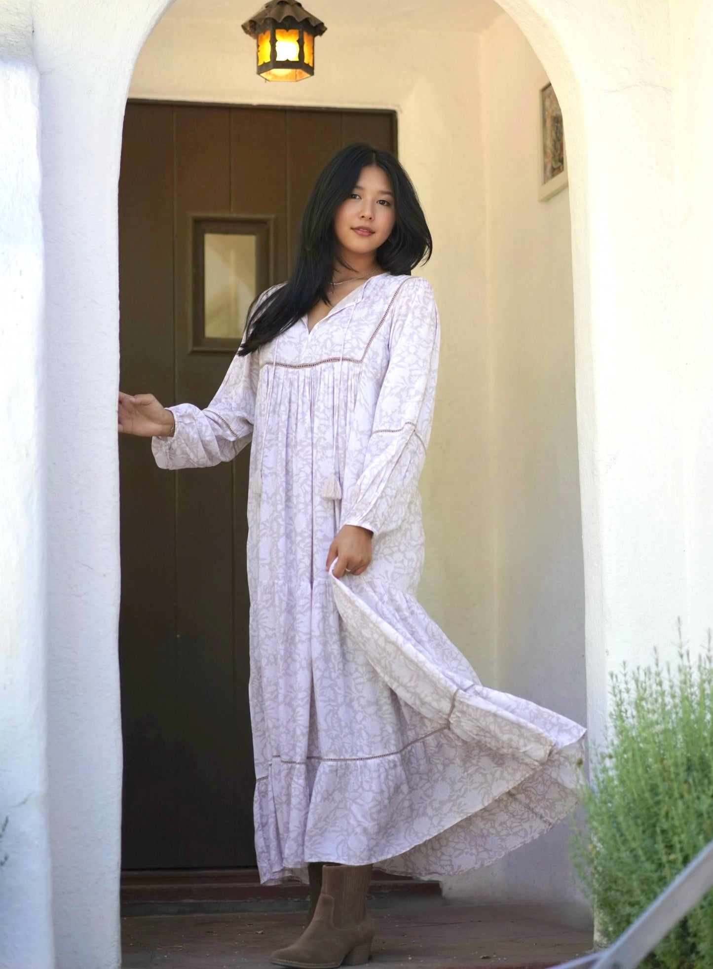 Vida Maxi Modal Dress Grey (Beige Grey)